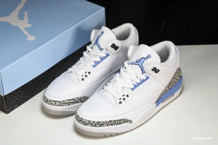 Hyperoad WHITE RETRO 3 “UNC” JORDAN AIR 0829